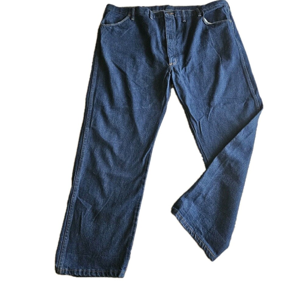 Rustler Blue Jeans Mens Size 48x30 Straight Leg Medium Wash Blue Collar Work - Picture 2 of 12